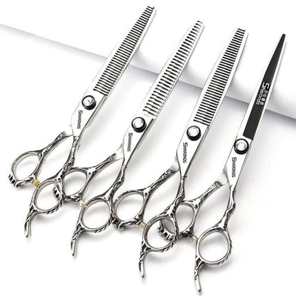 Professionelle Friseurschere 6/7 Zoll Schwarz Rosenmuster