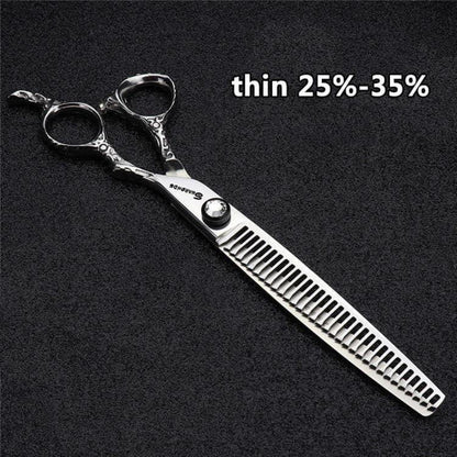 Professionelle Friseurschere 6/7 Zoll Schwarz Rosenmuster