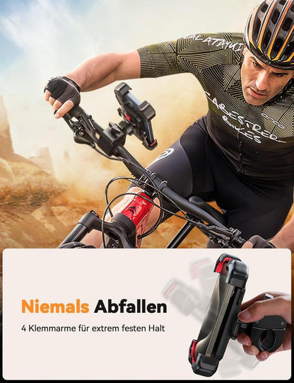 JOYROOM 2024 Handyhalterung Fahrrad Motorrad Universal Lenker Holder iPhone Samsung Smartphone rot