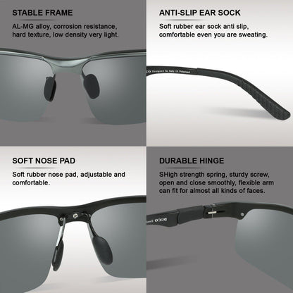 Polarisierte Herren Sonnenbrille Al-Mg Rahmen Sportbrille