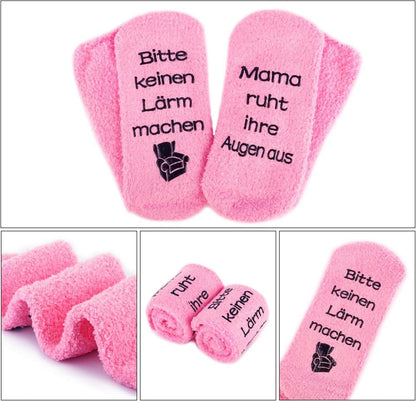Jeasona Oma Mama Socken mit Gripper Motiv Geschenk Mama Ruht