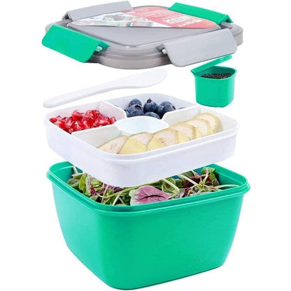 Lunchbox Bento Box 1500ml mit 3 Fächern & Gabel