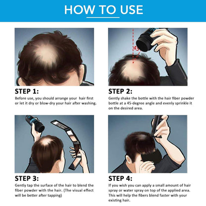 Professionelles Haarverdicker Faser-Haar-Pulver Spray Mittelbraun