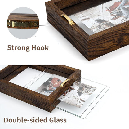 Doppelglas Bilderrahmen 13x18 cm Braun - 2er Pack, für