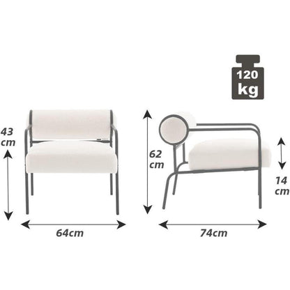 Mingone Loungesessel Lammwolle Weiß - Bequemer Teddy Sessel