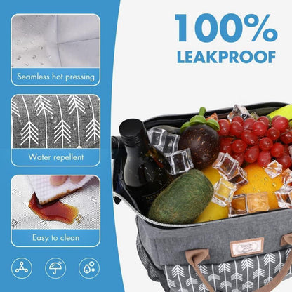Kühltasche Damen Grau – Isolierte Lunchtasche für Arbeit & Picknick