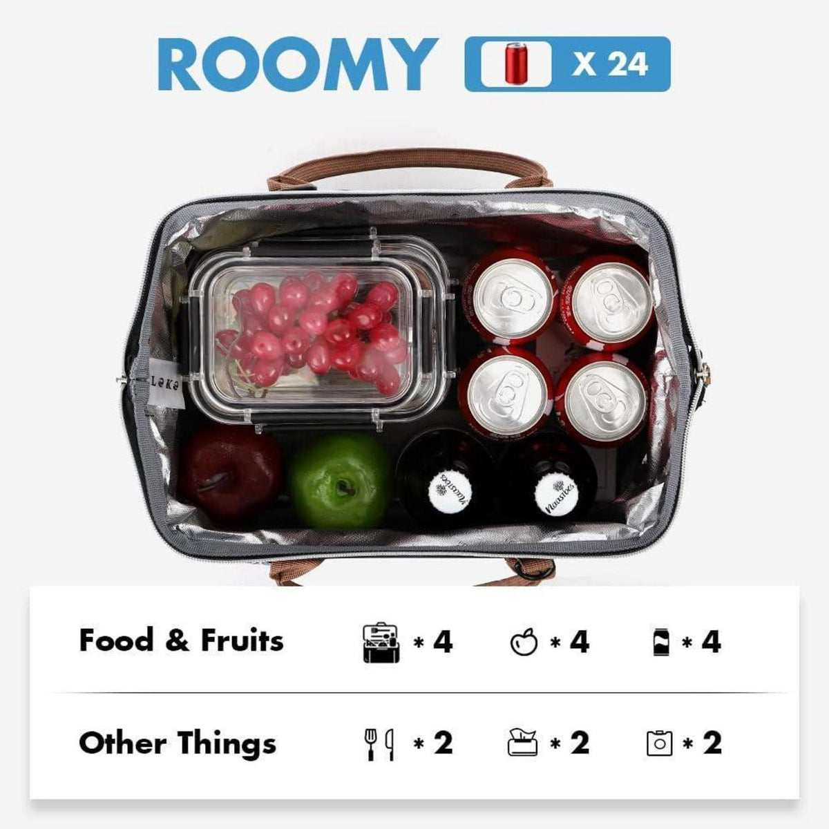 Kühltasche Damen Grau – Isolierte Lunchtasche für Arbeit & Picknick