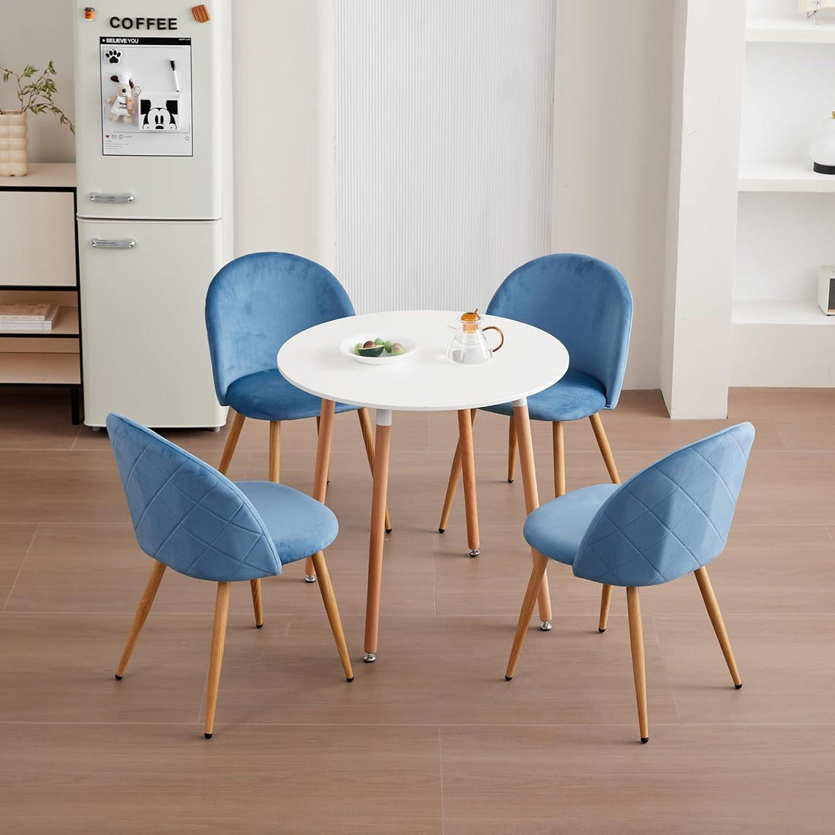 Samt Esszimmerstühle Set (2/4/6) – Blau