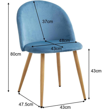 Samt Esszimmerstühle Set (Blau, 6er-Set) – Modern & Komfortabel