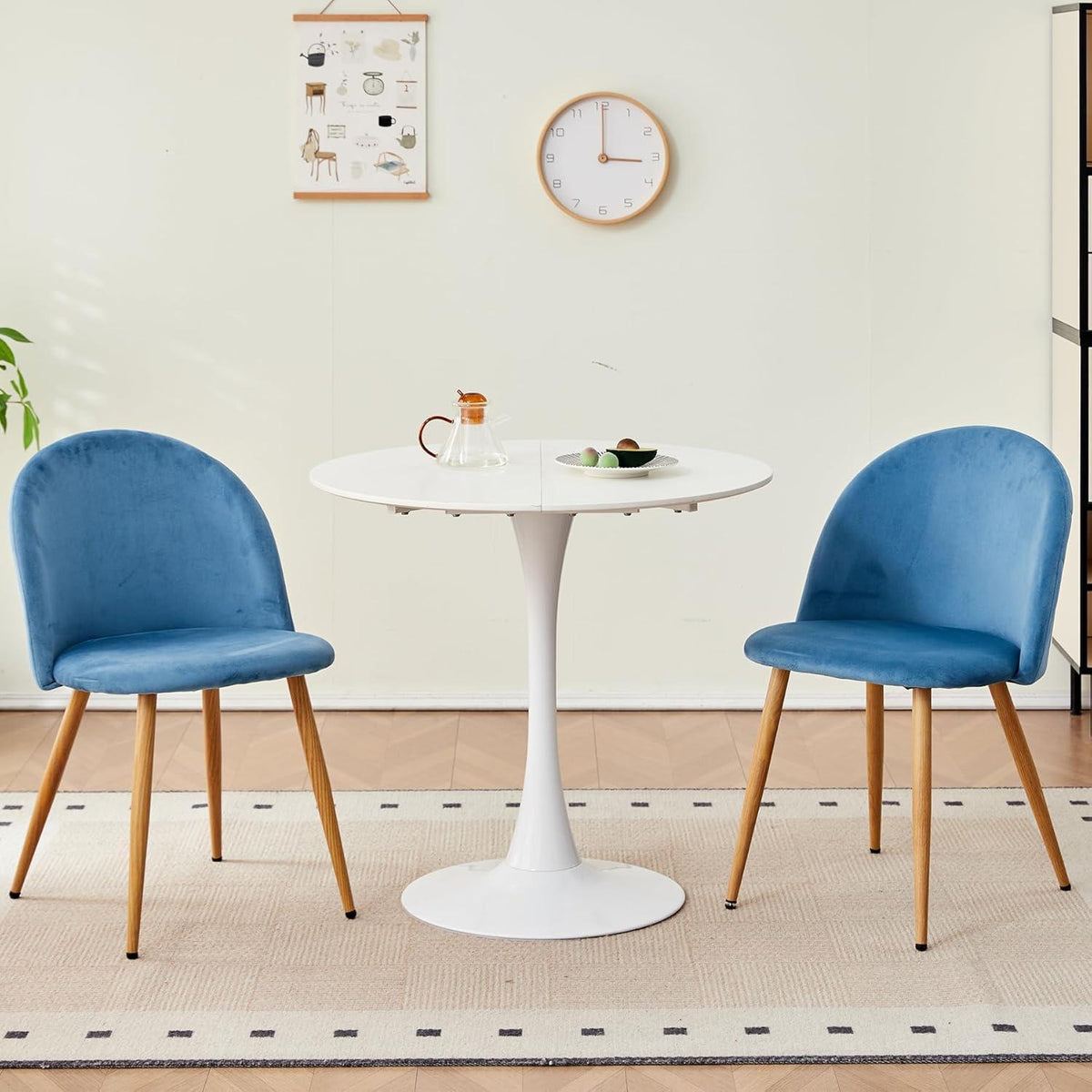Samt Esszimmerstühle Set (Blau, 6er-Set) – Modern & Komfortabel