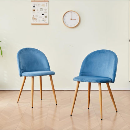 Samt Esszimmerstühle Set (Blau, 6er-Set) – Modern & Komfortabel