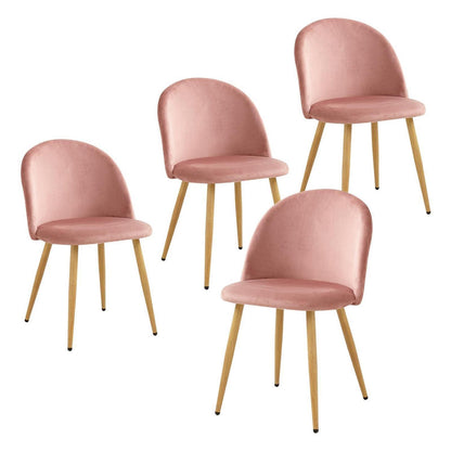 Samt Esszimmerstühle Set (Rosa, 4er-Set) – Modern & Komfortabel