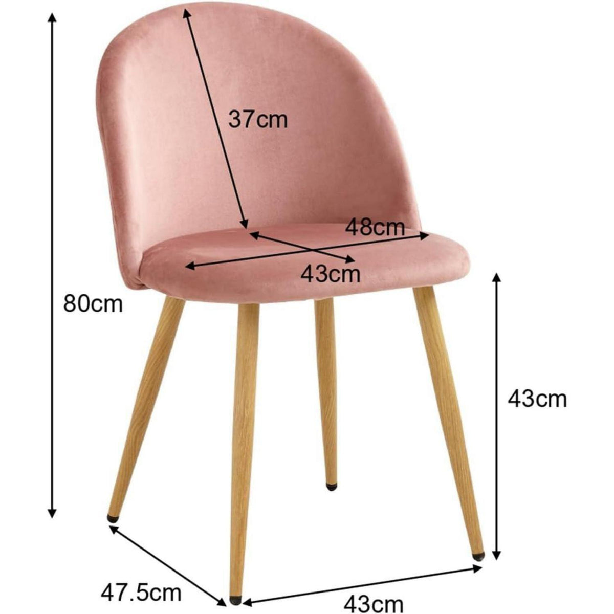 Samt Esszimmerstühle Set (Rosa, 4er-Set) – Modern & Komfortabel