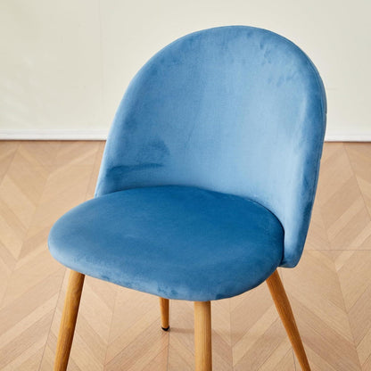 Samt Esszimmerstühle Set (Blau, 4er-Set) – Modern & Komfortabel