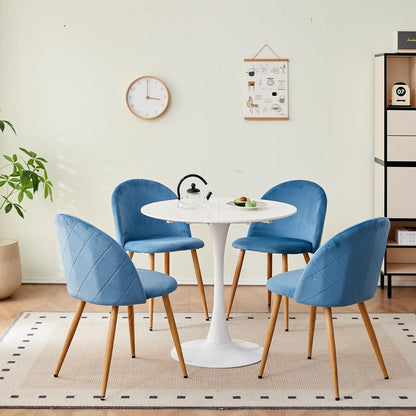 Samt Esszimmerstühle Set (Blau, 4er-Set) – Modern & Komfortabel