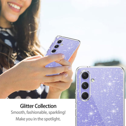 Klar Glitzer Handyhülle Samsung Galaxy A54 5G mit Schutzfolie