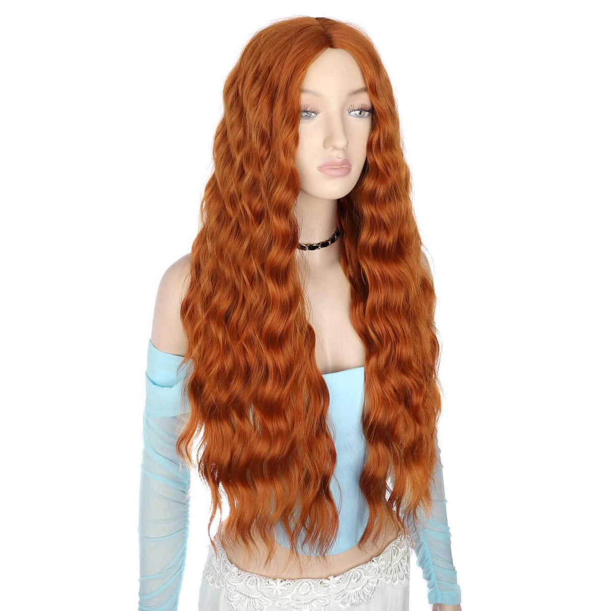 Lange rote Lockenperücke Damen – Cosplay & Halloween 28 Zoll