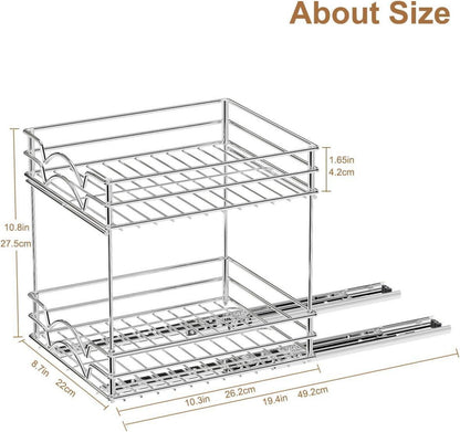 Ausziehbares Gewürzregal für Schrank Metall Ausziehbar 2 Tier Küche