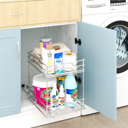 Gewürzregal Organizer Schrank Metall Herausschieben 2 Tier Waschbecken