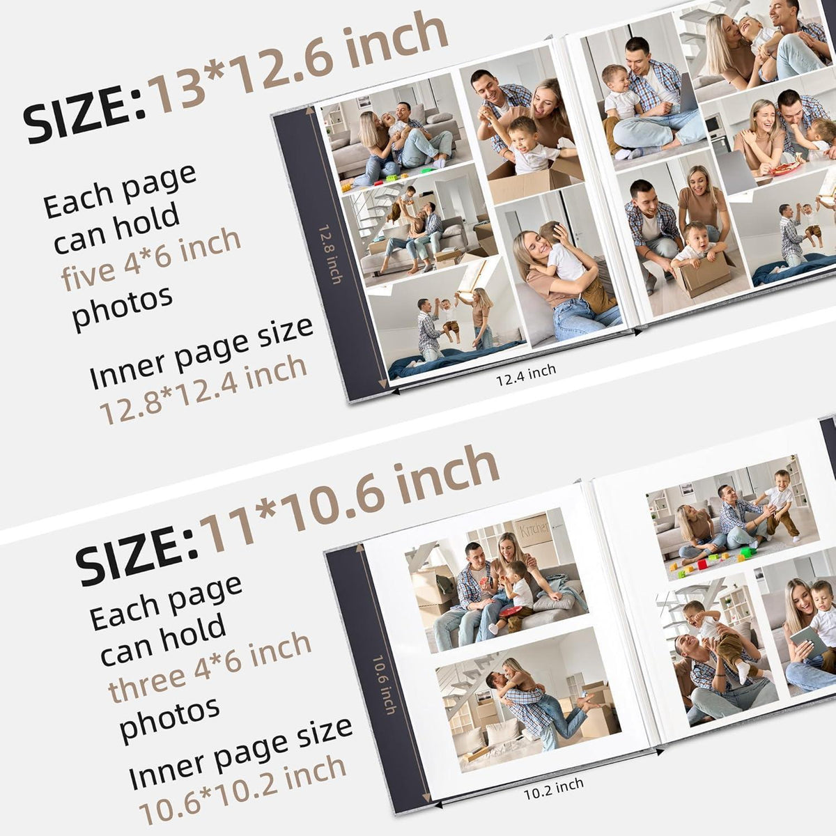 Selbstklebendes Fotoalbum Leinen Türkis 120 Seiten für 10x15 Fotos
