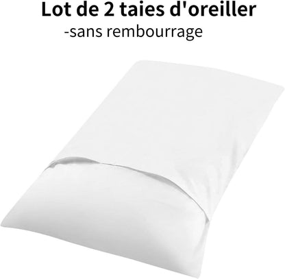 Kissenbezug 50x70 2er Set Weiß Mikrofaser Hotelverschluss