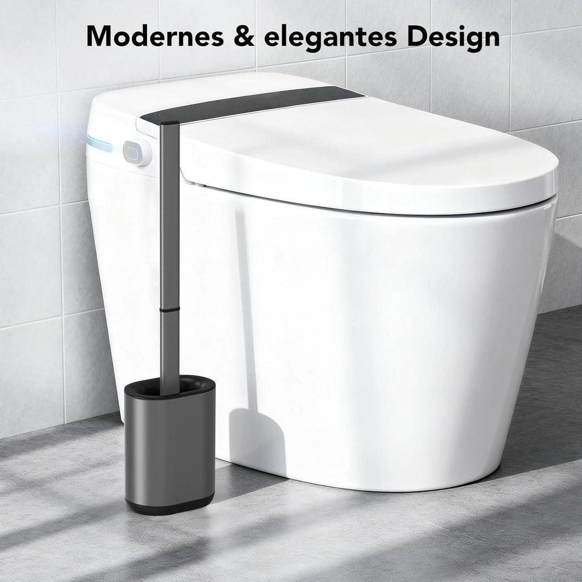 Silikon Toilettenbürste Set mit Halter – Grau
