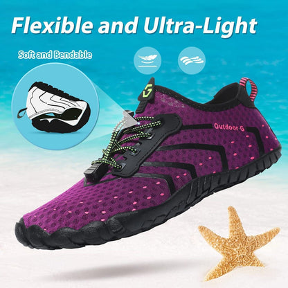 Wasserschuhe Damen Herren Schnelltrocknend Lila 36-46