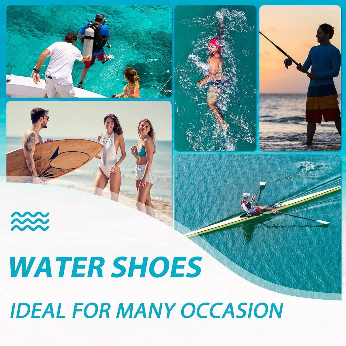 Wasserschuhe Damen Herren Schnell Trocknend Blau 36-46