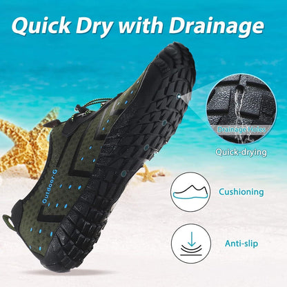 Wasserschuhe Damen Herren Schnelltrocknend Grün 36-46