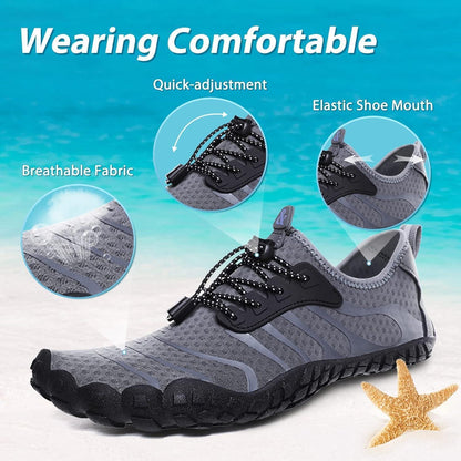 Aqua Schuhe Damen Herren Schnelltrocknend Grau 36-46EU