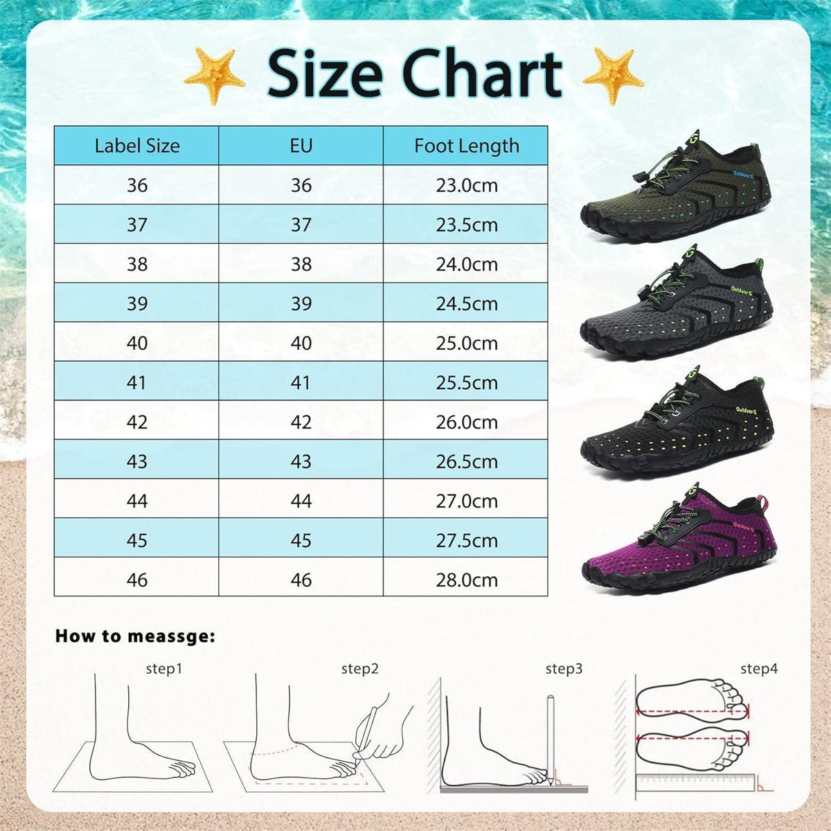 Aqua Schuhe Damen Herren Schnelltrocknend mit Drainagelöchern Schwarz