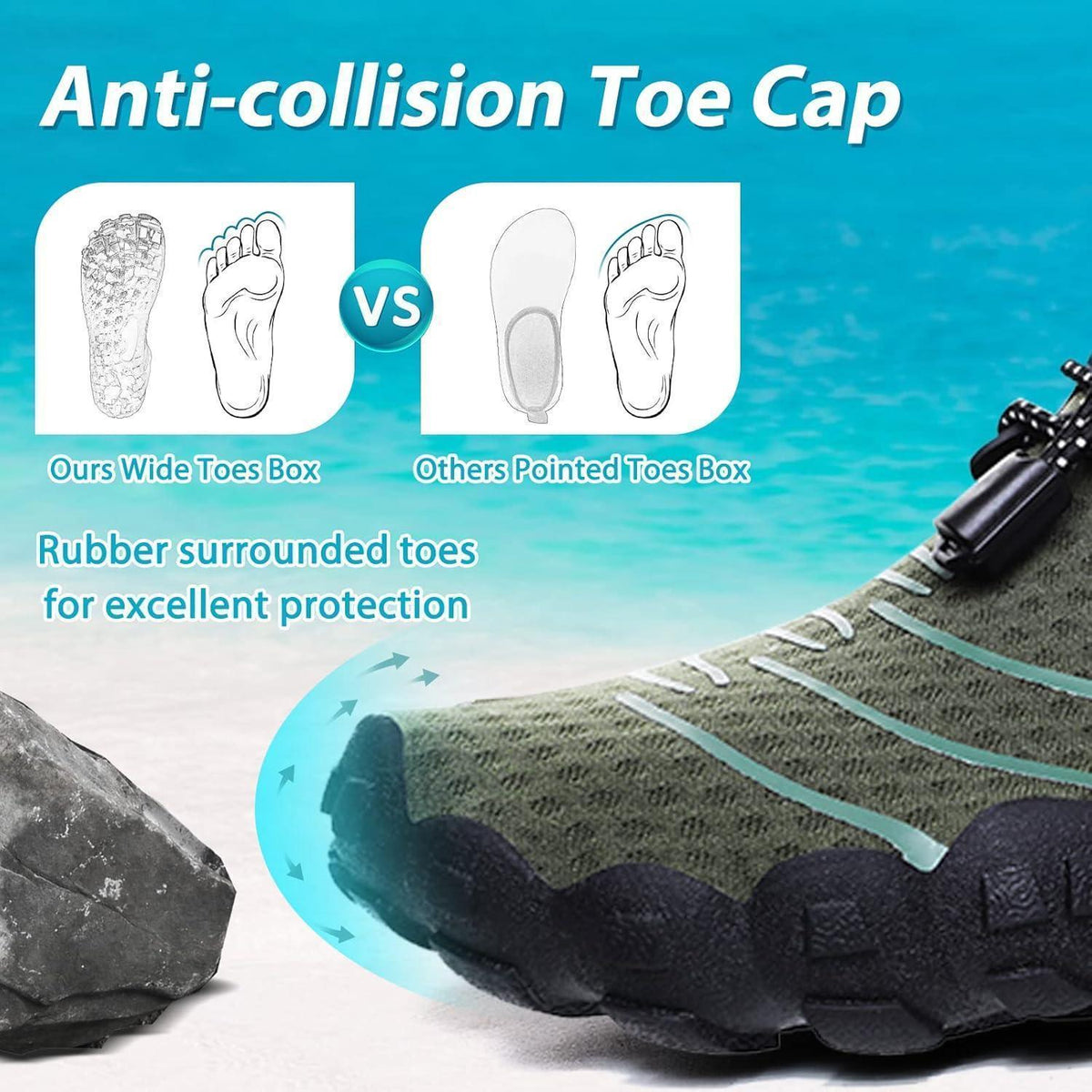 Wasserschuhe Damen Herren Schnell Trocknend Grün 36-46 EU