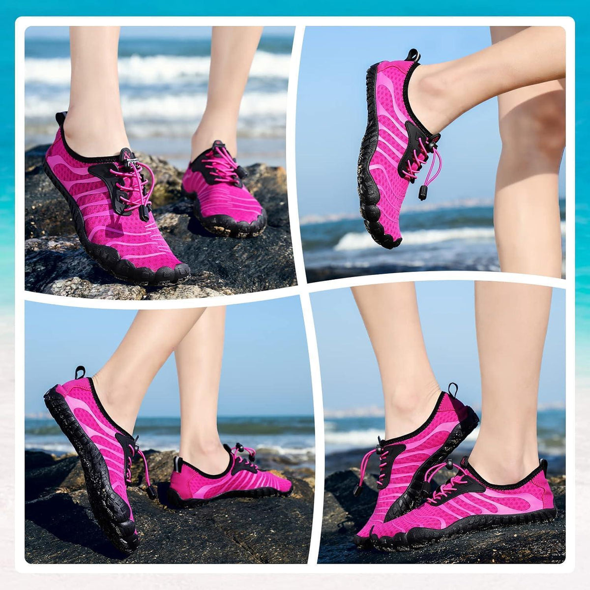 Wasserschuhe Damen Herren Lila Schnelltrocknend Gr. 36-46