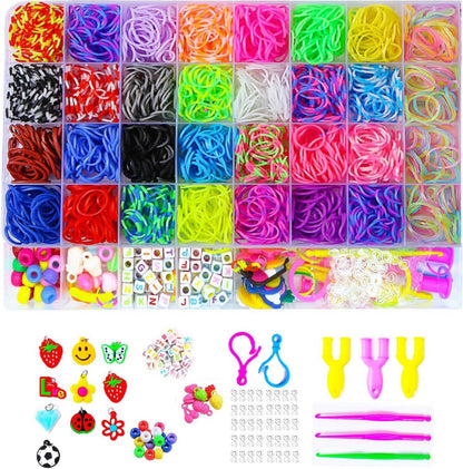 2500+ Loom Bänder Set Gummibänder Zubehör Loombänder Armbänder Kit