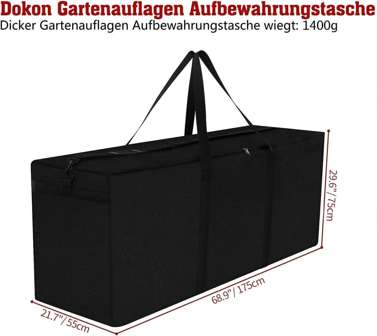 Auflagentasche Gartenauflagen Schutzhülle Wasserdicht 600D