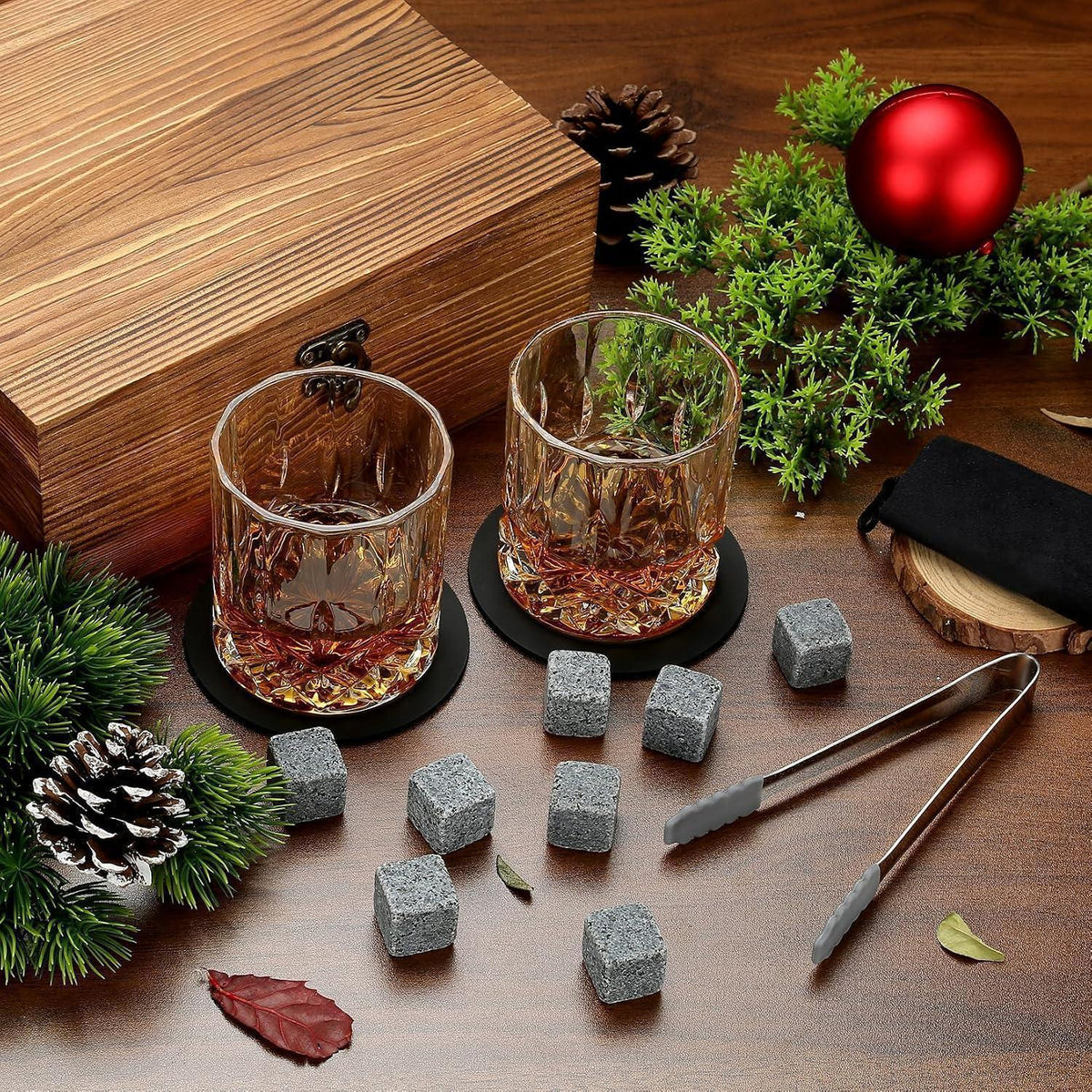 Whisky Geschenkset mit Gläsern & Steinen – Luxus für Männer