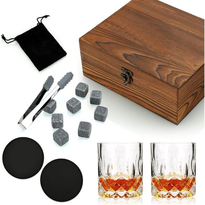 Whisky Geschenkset mit Gläsern & Steinen – Luxus für Männer