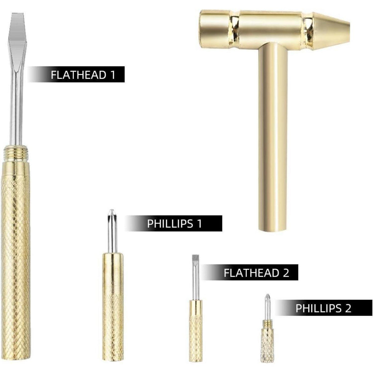 6-in-1 Mini-Hammer & Schraubendreher Set Gelb