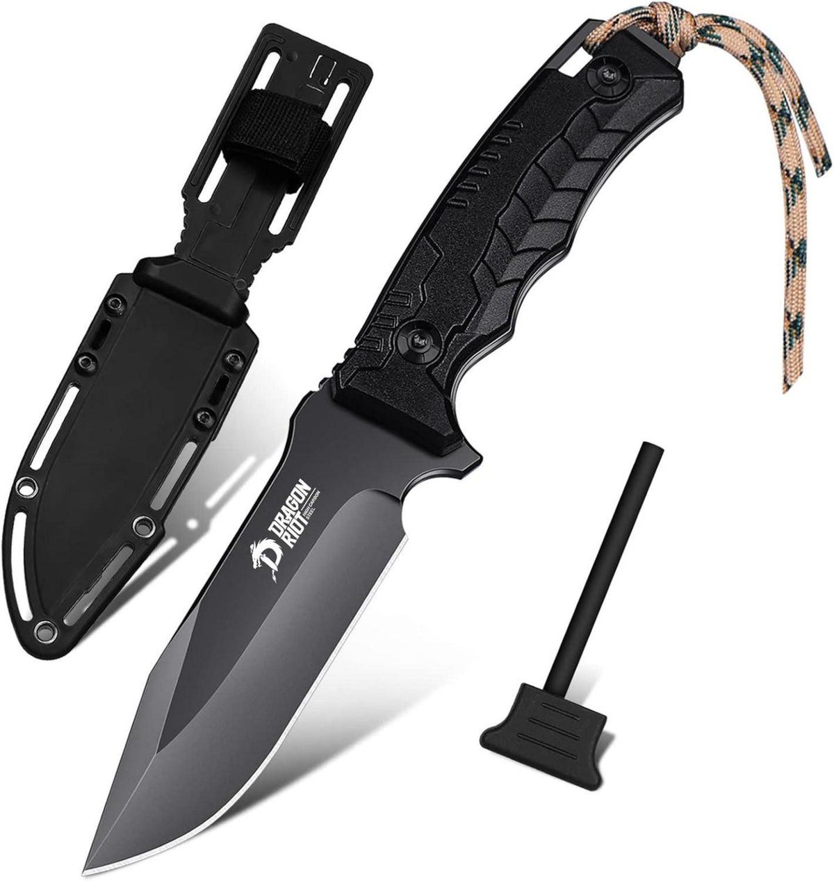 Outdoor Survival Messer Full Tang Klinge G10 Griff Scheide 12cm