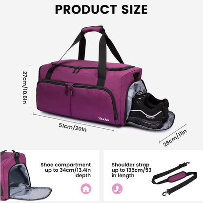 Sucipi Sporttasche Damen - Reisetasche mit Schuhfach