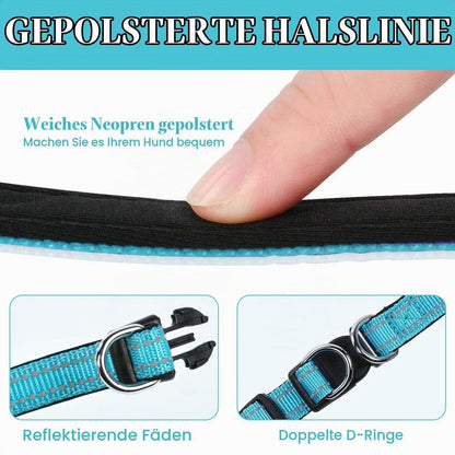 Reflektierendes Hundehalsband Blau S – Verstellbar & Atmungsaktiv