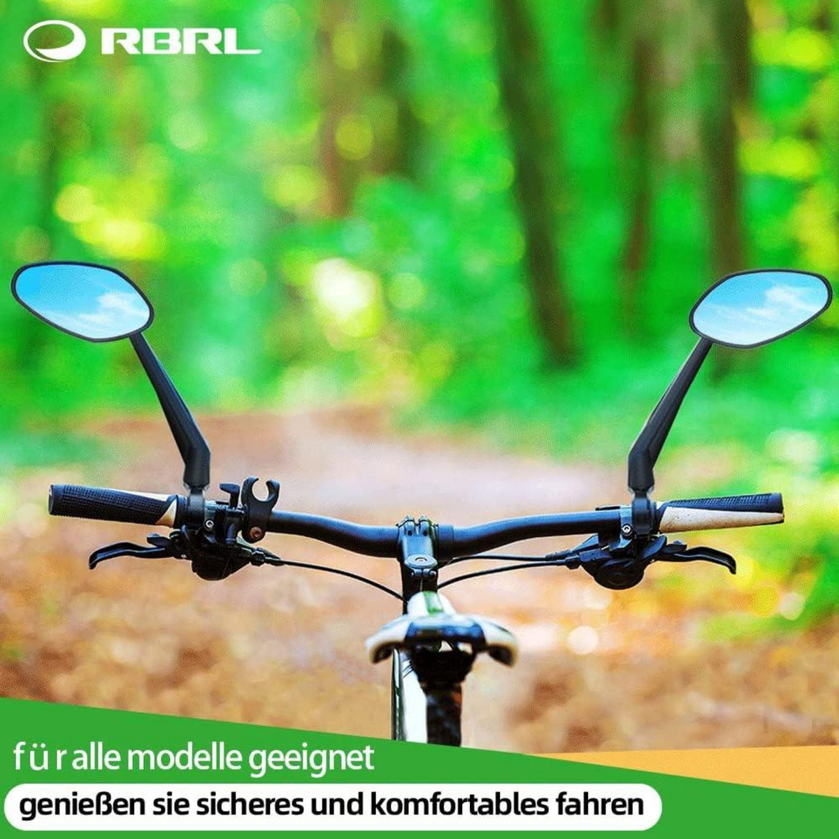 Fahrradspiegel 360° verstellbar Extra Große Spiegelfläche schlagfestes Echtglas