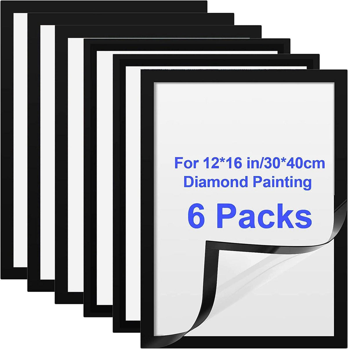 Diamond Painting Rahmen 6er Pack 30x40cm Schwarz Magnetisch