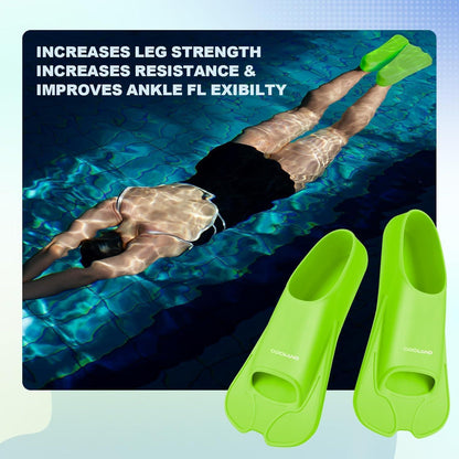 Schwimmflossen Trainingsflossen für Erwachsene und Kinder, verstellbar, Grün S