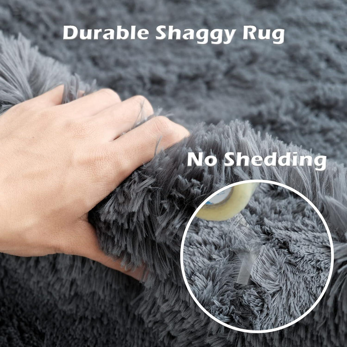 Großer Shaggy Teppich Grau Weich Antirutsch 150x240cm