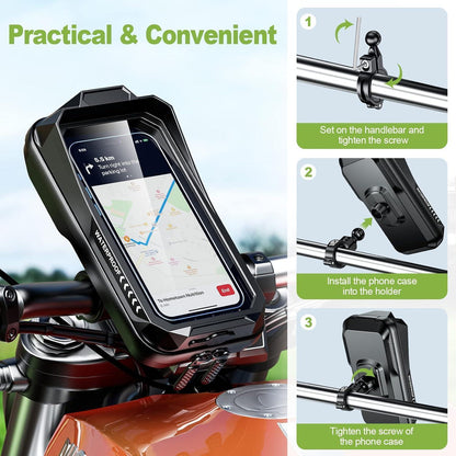 Wasserdichte Motorrad Handyhalterung 360° Drehbar mit Touchscreen