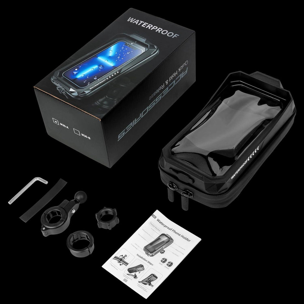 Wasserdichte Motorrad Handyhalterung 360° Drehbar mit Touchscreen
