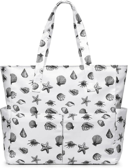 Strandtasche XXL mit Reißverschluss, wasserdicht, Damen, Umhängetasche
