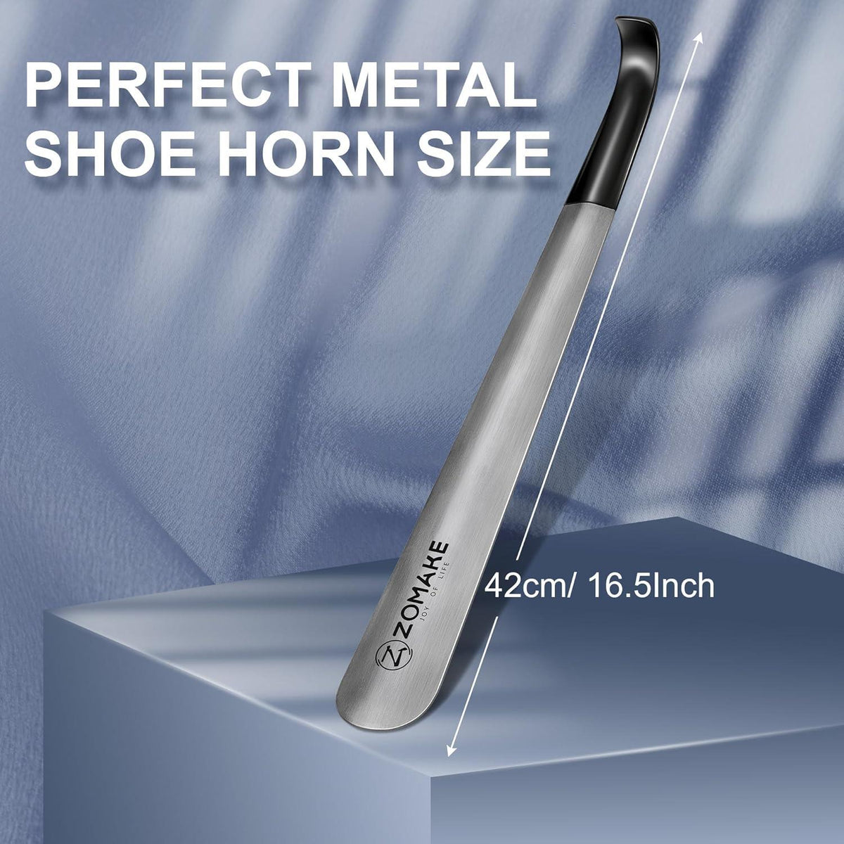 ZOMAKE Schuhlöffel Metall Lang 42cm – Silber Shoe Horn