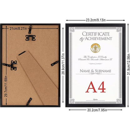 Braune Bilderrahmen 20x25 cm 4er-Set mit Passepartouts